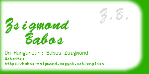 zsigmond babos business card